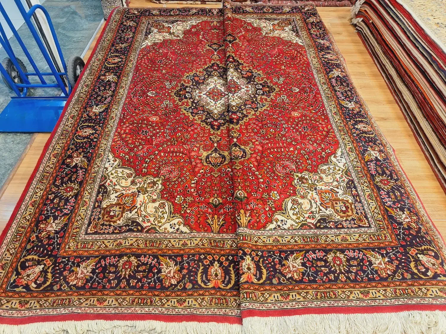 جفت قالی ۶متری دستباف لاکی سرمه ای|فرش|تهران, اکباتان|دیوار