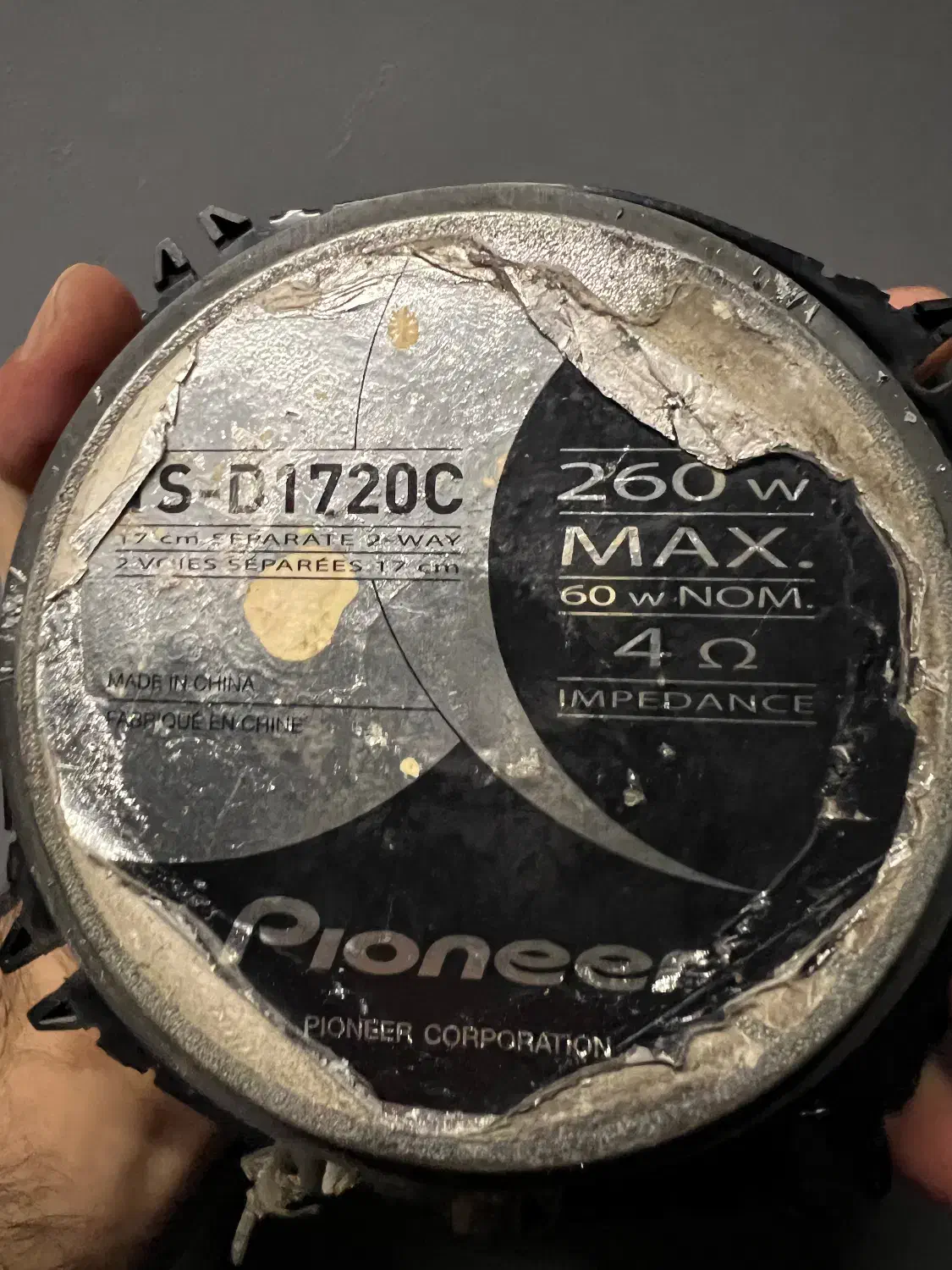 یک عدد ووفر ۱۷۲۰ پایونیر|قطعات یدکی و لوازم جانبی|رودهن, |دیوار