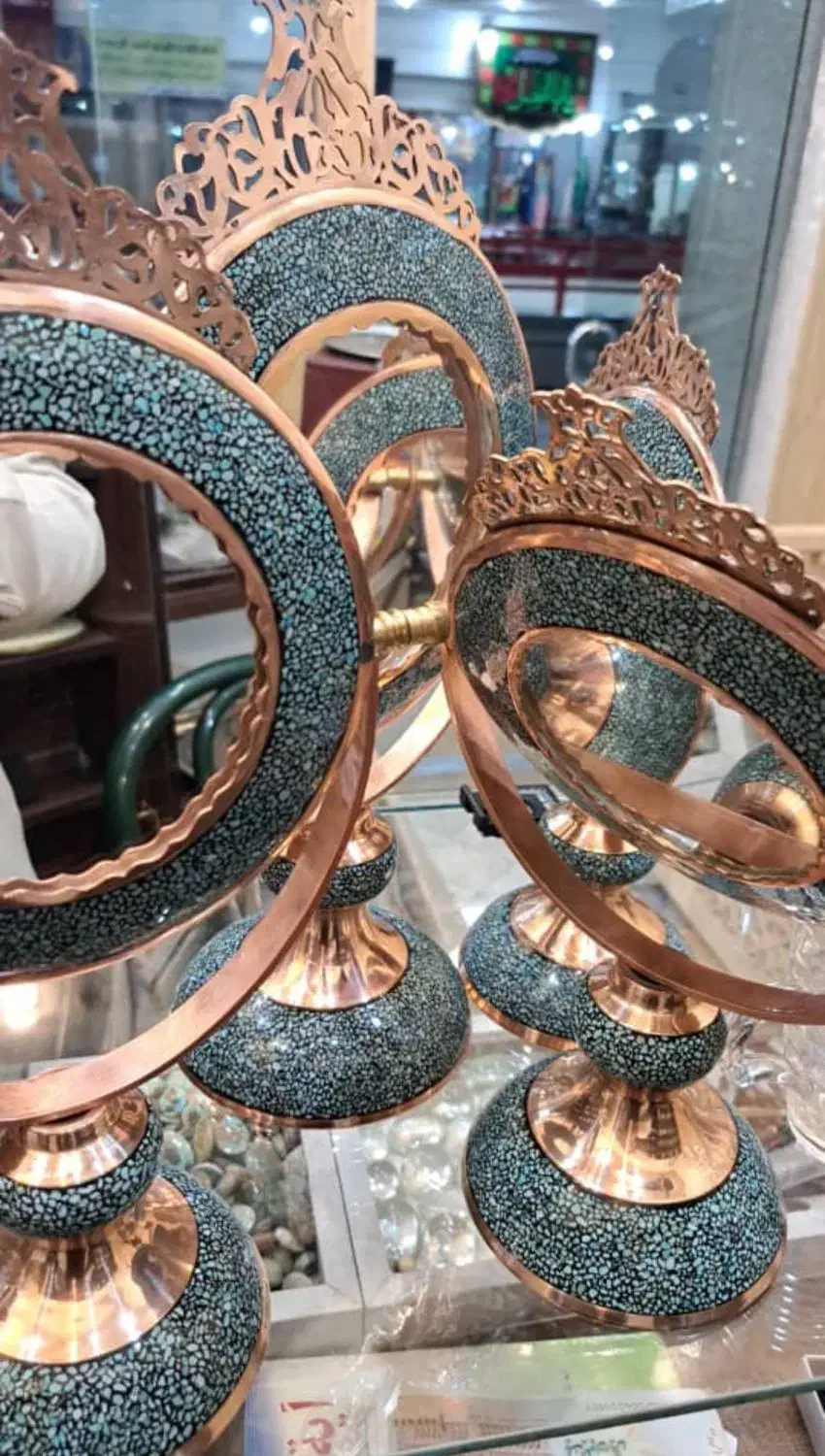 آینه فیروزه کوبی مسی / حراج/|آینه|خمینیشهر, |دیوار