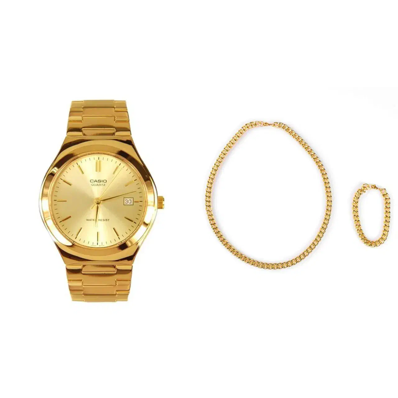 ساعت عقربه ای طلایی Casio  نیم ست Cartier|ساعت|تبریز, |دیوار