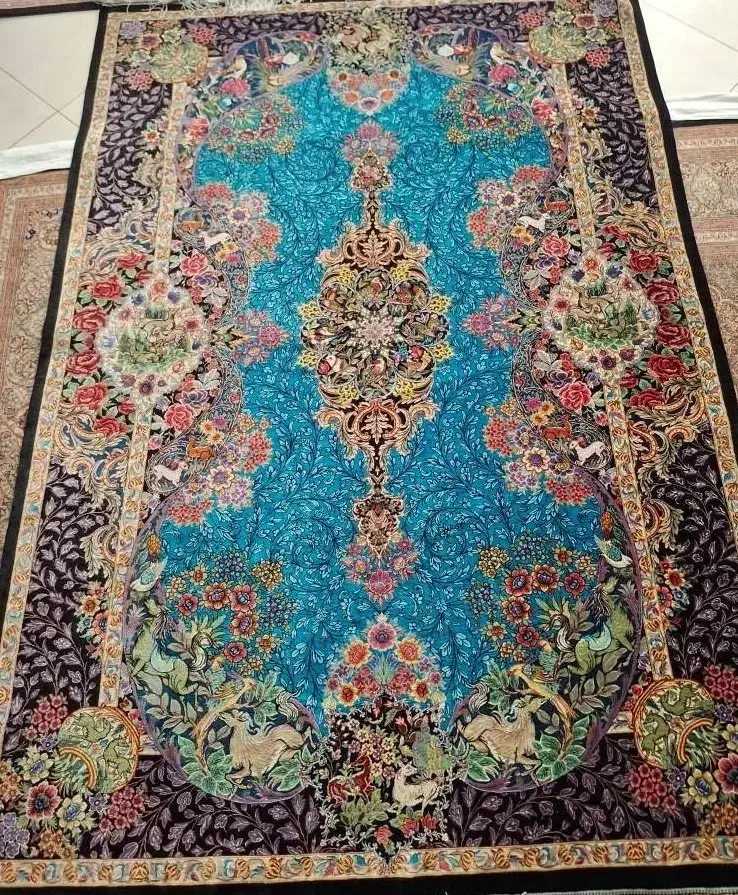 قالیچه دستباف تمام ابریشم قم|فرش|تهران, ولنجک|دیوار