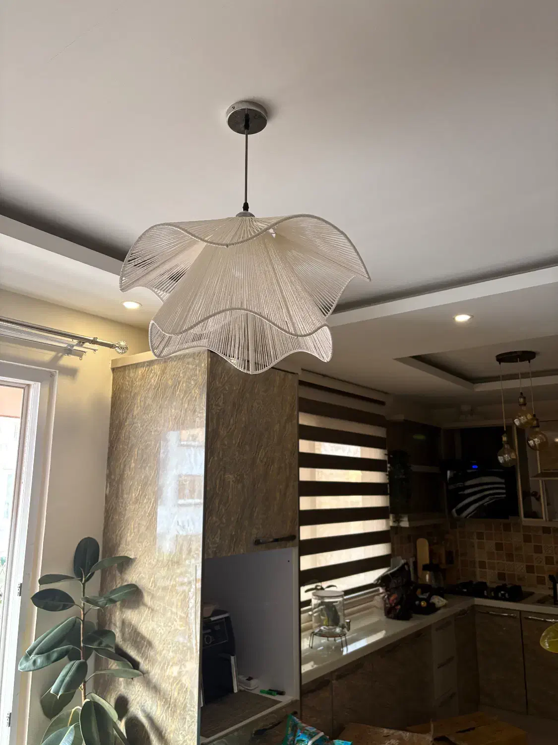 لوستر مکرومه|لوستر و چراغ آویز|کیش, |دیوار