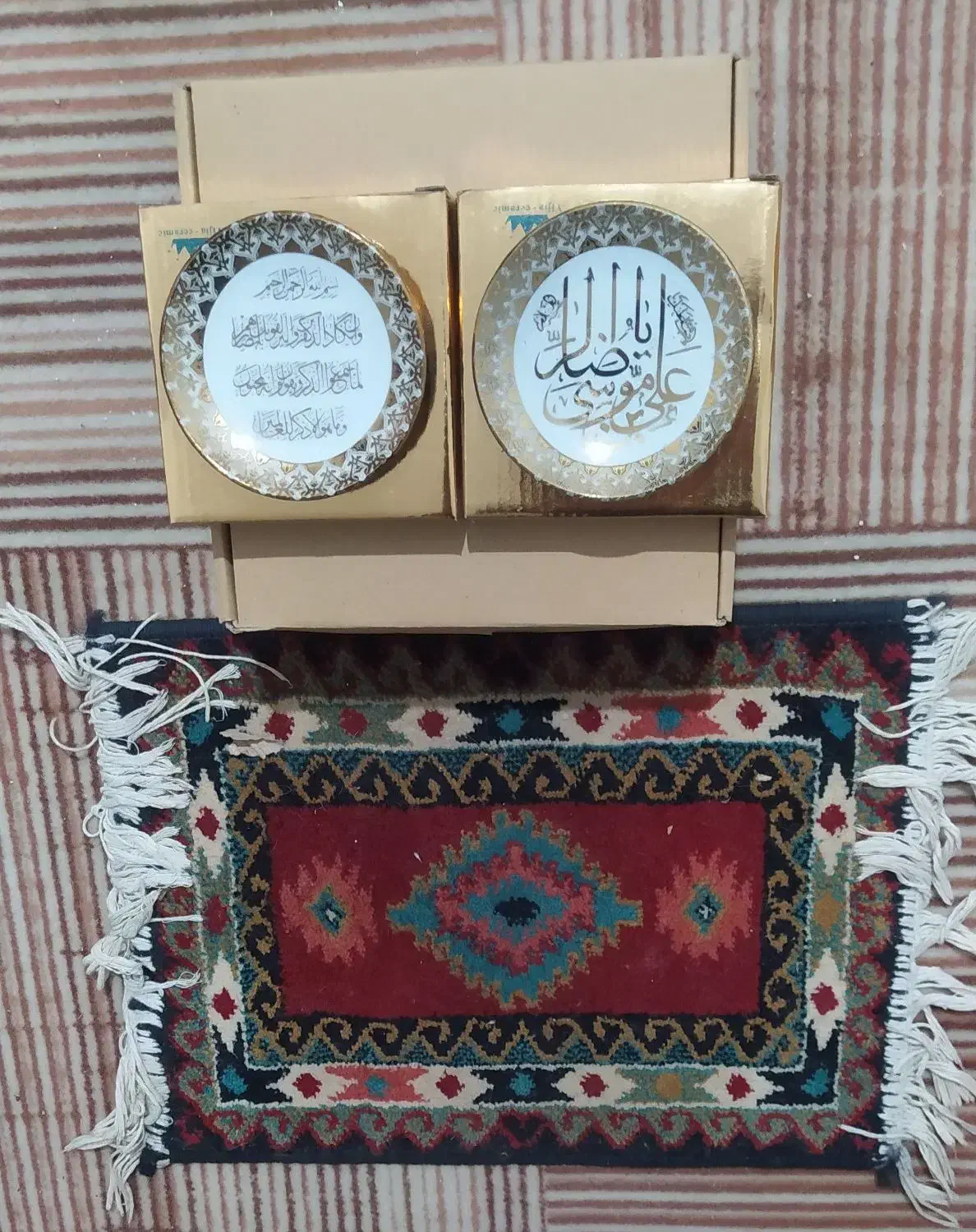 بشقابهای قدیمی قرآنی و نعلبکی|صنایع دستی و سایر لوازم تزئینی|گلمکان, |دیوار