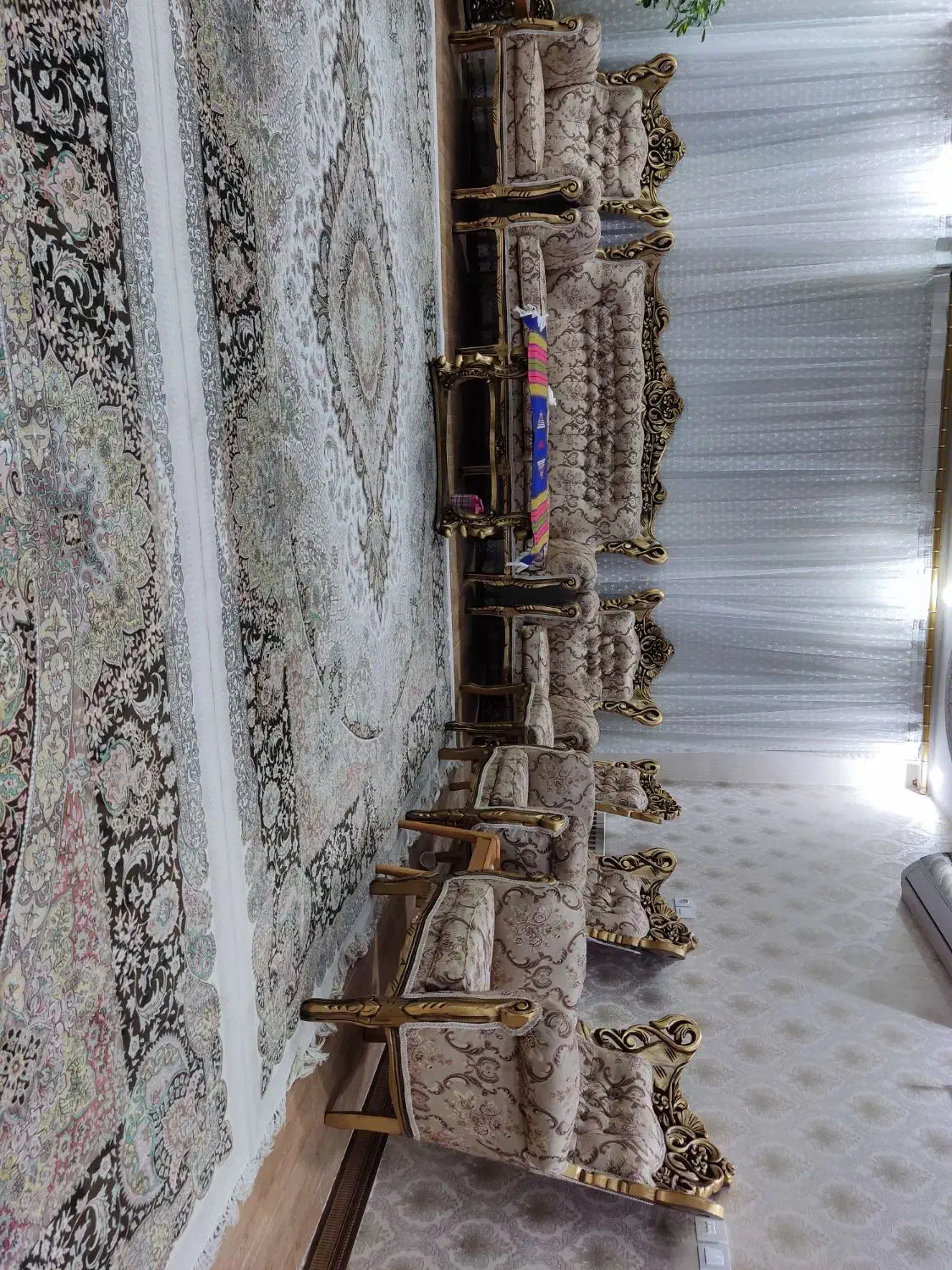 مبل سلطنتی تمام چوب ۹نفره|مبلمان خانگی و میز عسلی|سیرجان, |دیوار