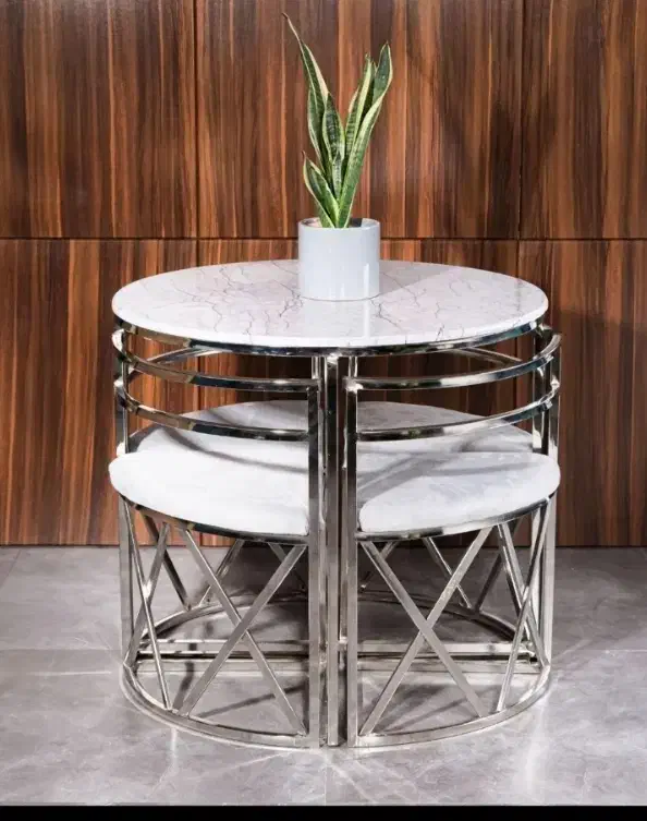 غذاخوری کم جا استیل برنزی بادوام نصف قیمت|میز و صندلی غذاخوری|خوی, |دیوار