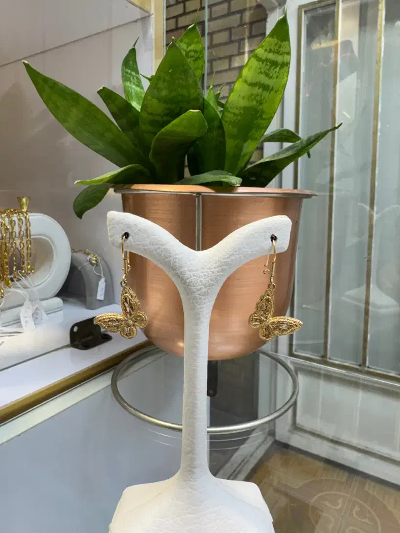 گوشواره پروانه بدون اجرت|جواهرات|تویسرکان, |دیوار