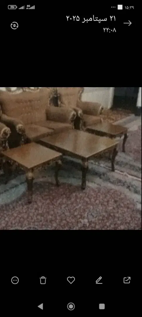 مبل سلطنتی.  ۹ نفره   سالم با ۳ تا گل میز|مبلمان خانگی و میز عسلی|اهواز, آریاشهر|دیوار