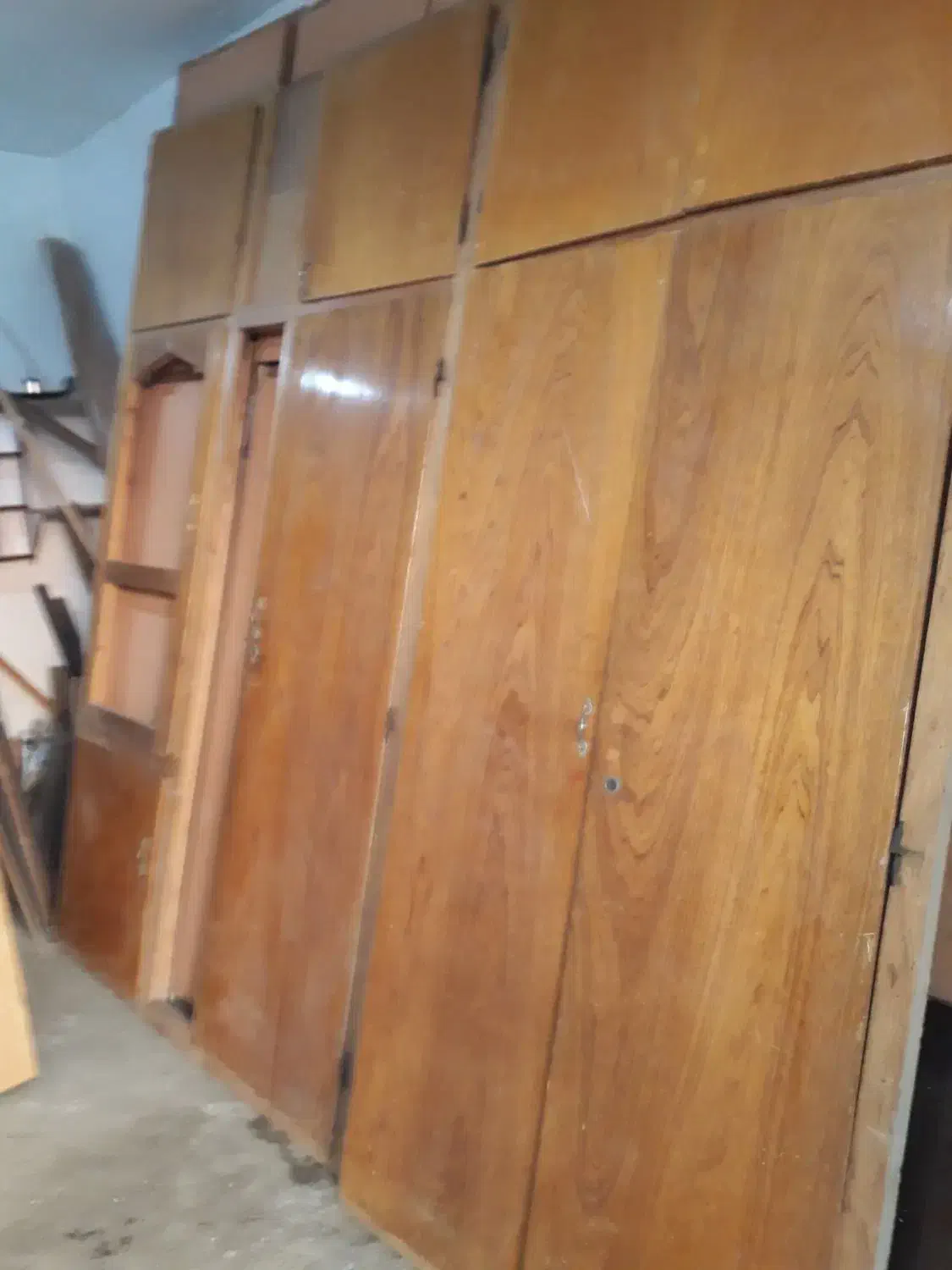 کمد دیواری طرح ام دی اف وچوبی ساج|جاکفشی، کمد، دراور|امیدیه, |دیوار