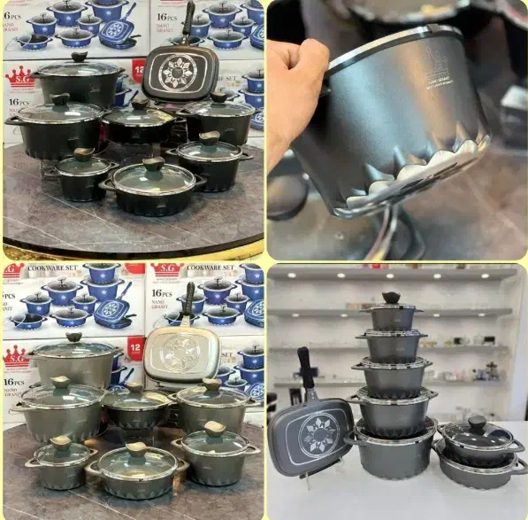 قابلمه کف سرامیکی چدن کامل بصورت تکی سرویس چکی|ظروف پخت‌وپز|یزد, |دیوار