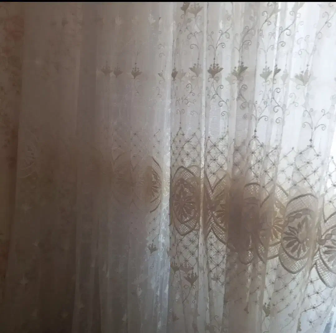 پرده توری ۱۴ متری دوخت چین خورده برا پنجره ۵ متری|پرده، رانر، رومیزی|اردبیل, |دیوار