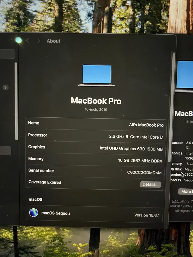 mac book pro 2019 touchbar 16 inch corei7/ram 16|رایانه همراه|مشهد, دانشجو|دیوار