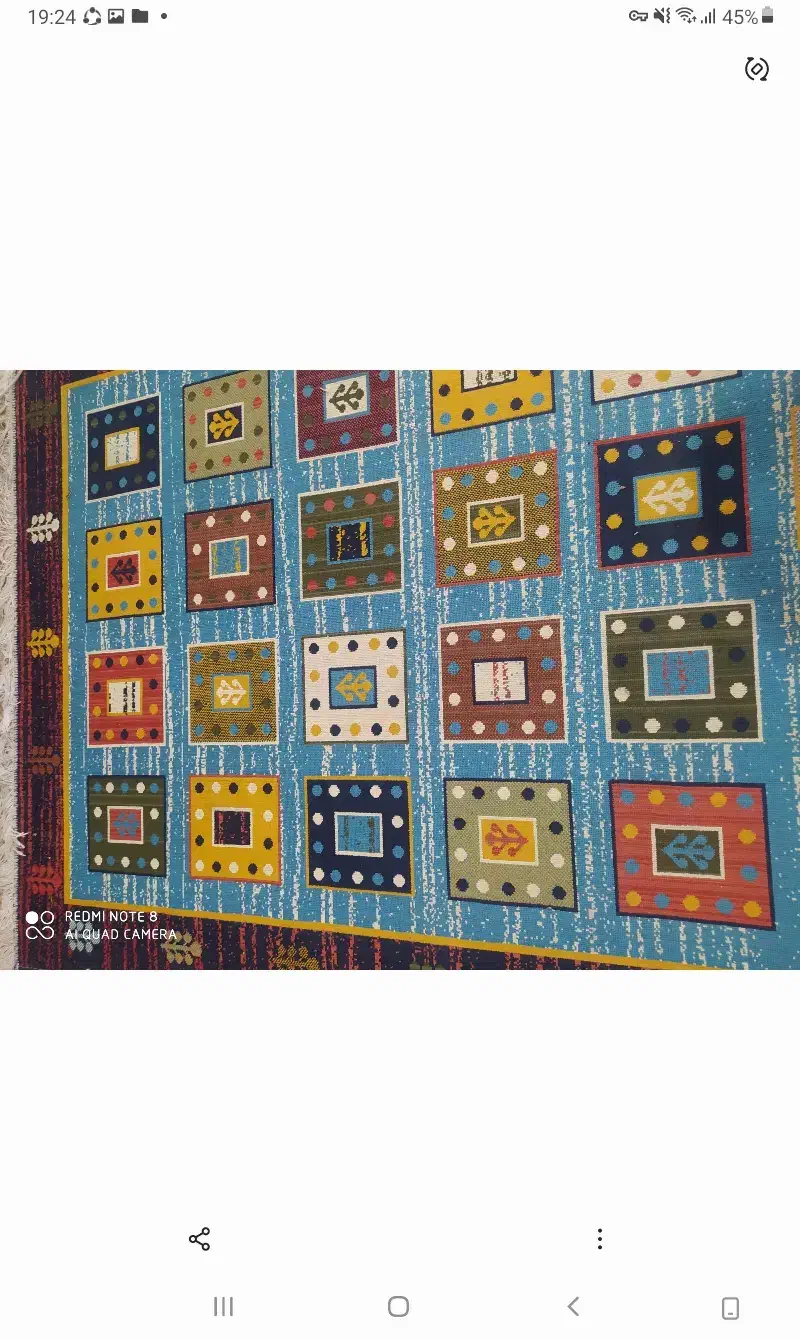 گلیم آبی رنگ|گلیم، جاجیم، گبه|آزادشهر, |دیوار