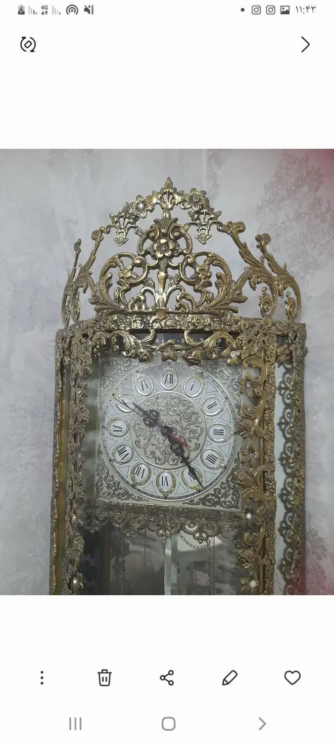 ساعت ایستاده کاملا سالم برنز اصل|ساعت دیواری و تزئینی|نسیم‌شهر, |دیوار