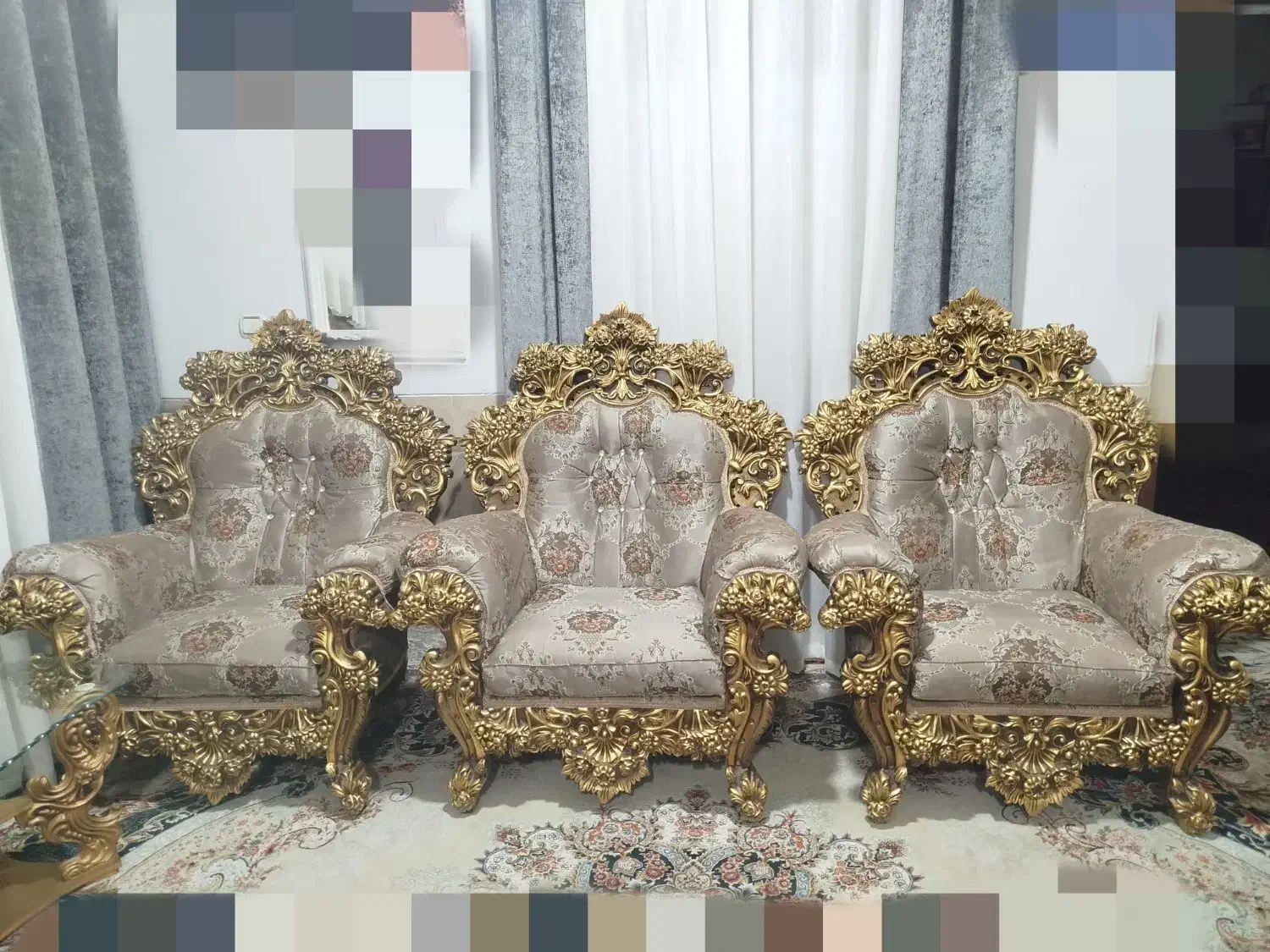 مبلمان سلطنتی 8نفر|مبلمان خانگی و میز عسلی|زاهدان, |دیوار