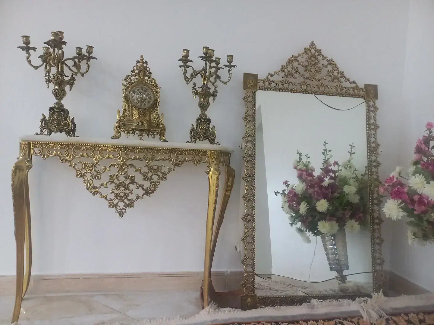 آینه شمعدان برنز|آینه|شهریار, شهریار|دیوار