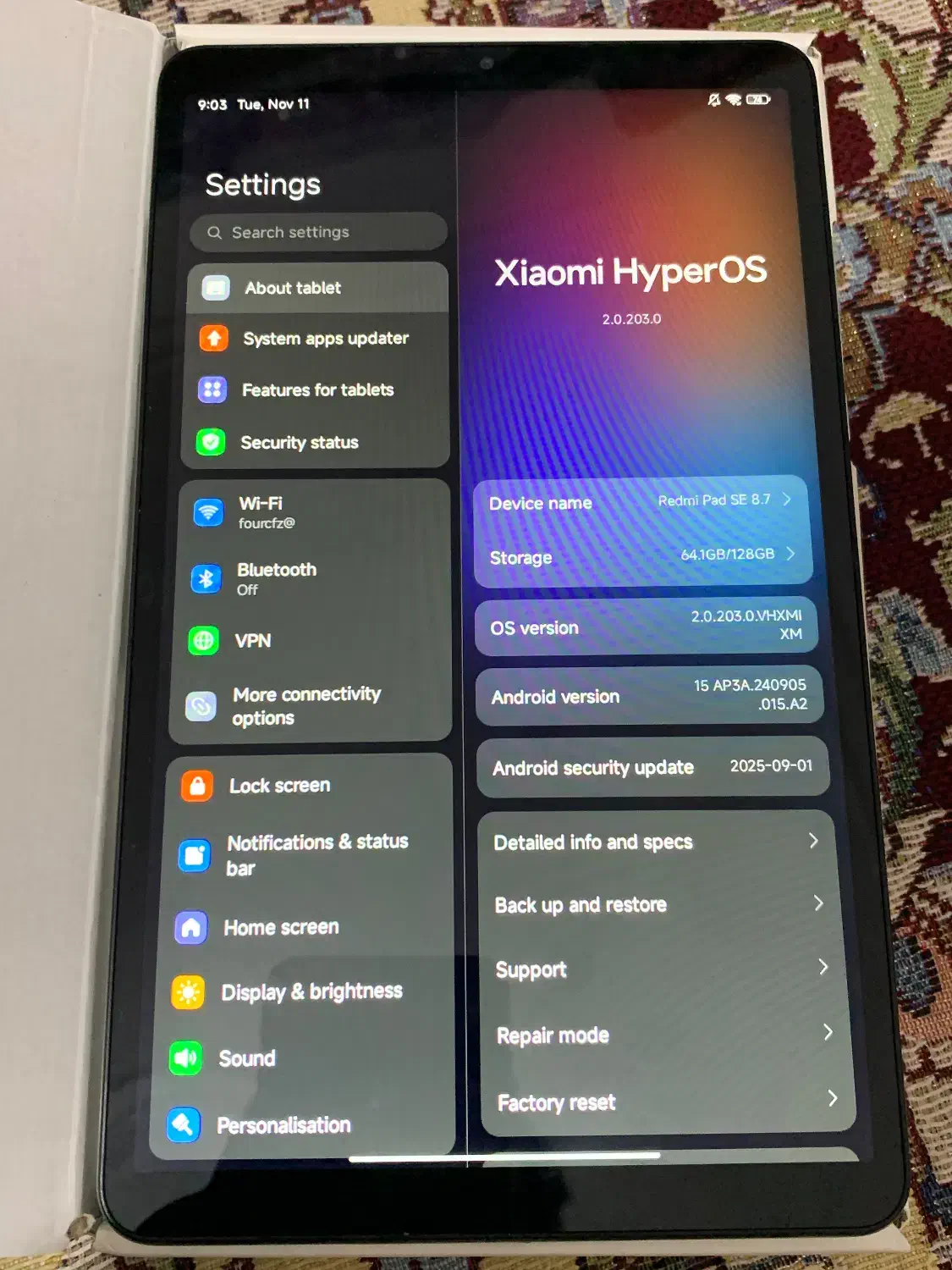 تبلت شیائومی Redmi Pad SE 8.7 حافظه 128GB درحد نو|تبلت|چابهار, |دیوار