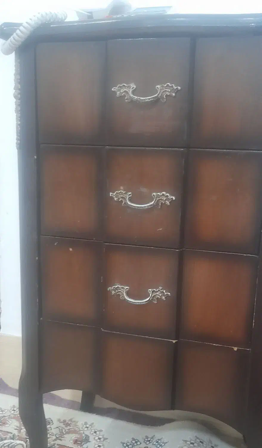 میز تلفن چوبی قهوه ای|میز تلفن|دورود, |دیوار