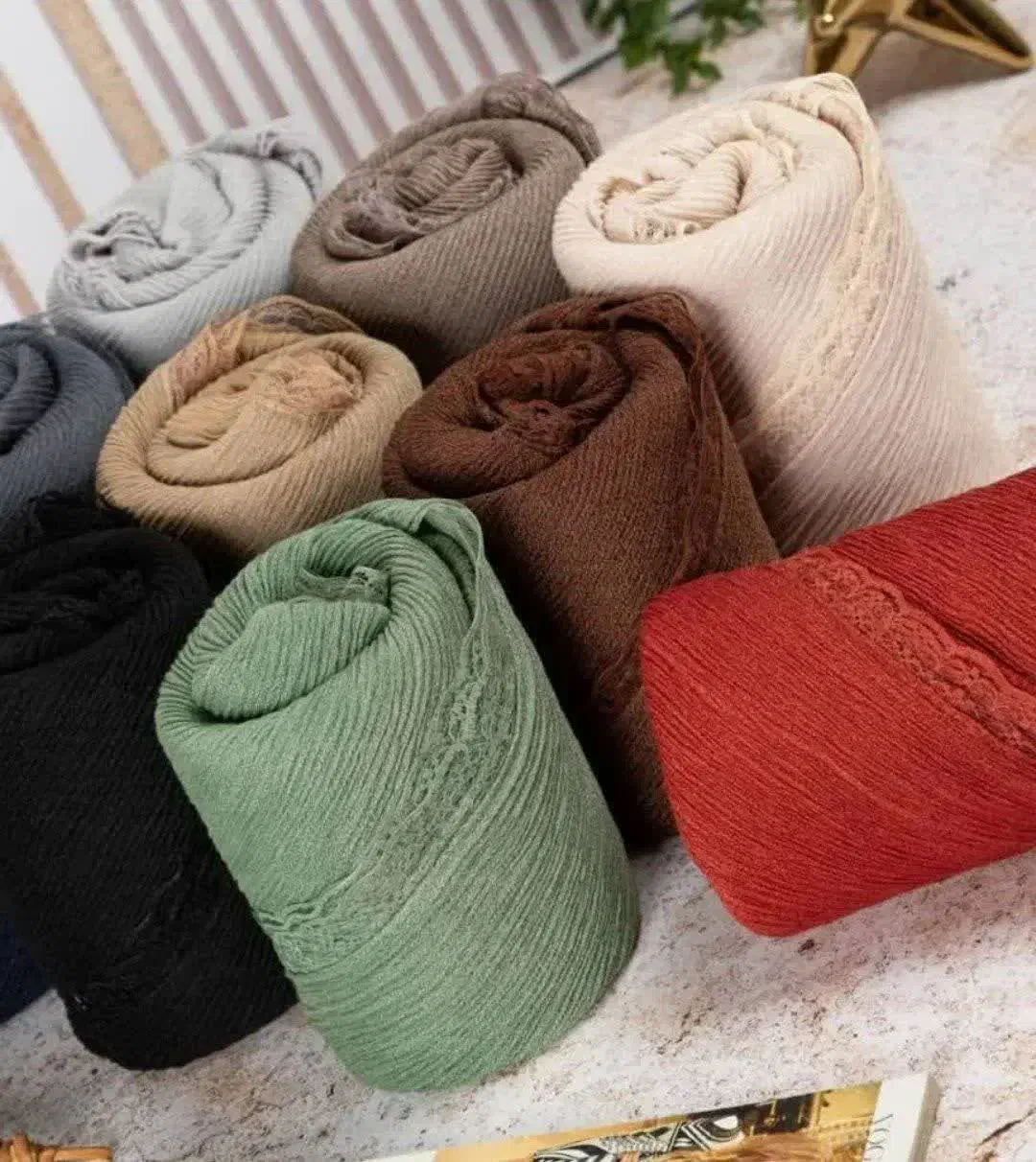 شال پلیسه دور گیپور وارداتی|لباس|زارچ, |دیوار