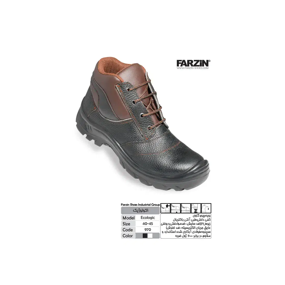 کفش ایمنی اکولوژیک فرزین|کیف، کفش، کمربند|فسا, |دیوار