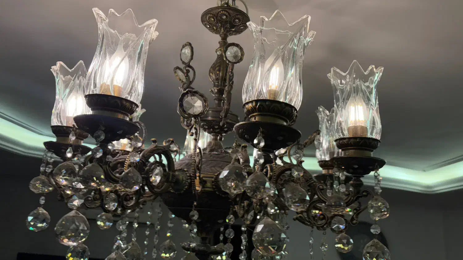 لوستر برنجی|لوستر و چراغ آویز|اراک, |دیوار