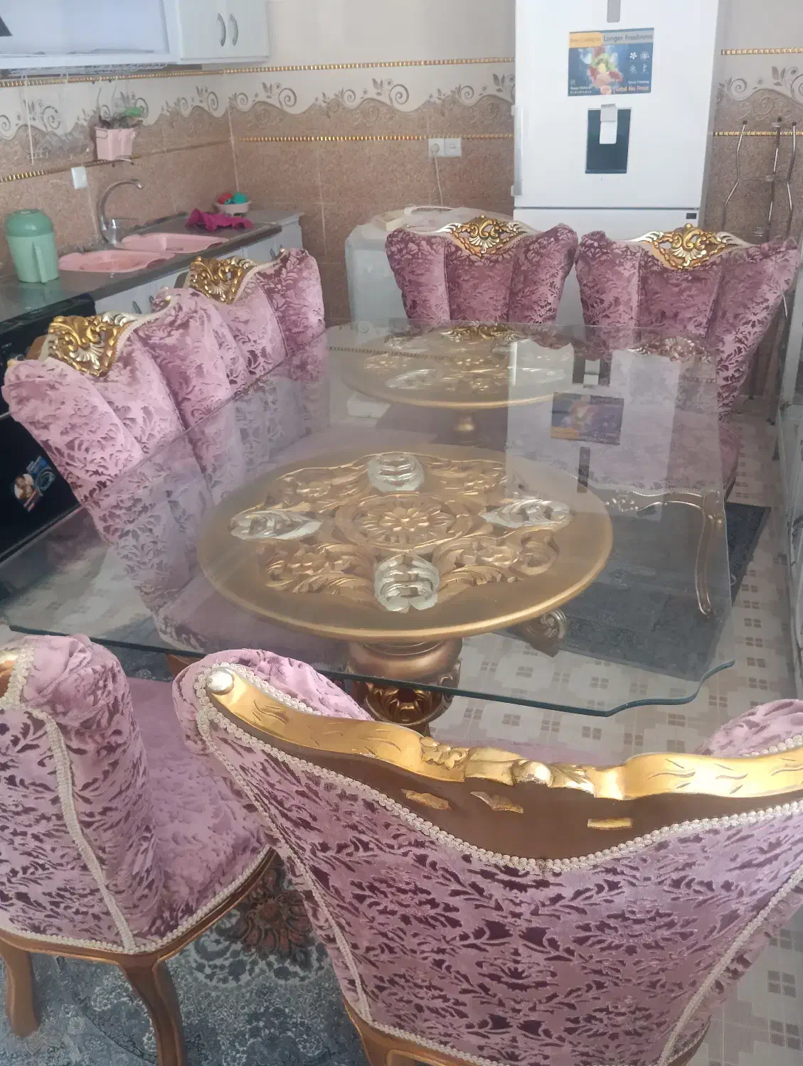 میز غذا خوری 6نفره|میز و صندلی غذاخوری|دهدشت, |دیوار