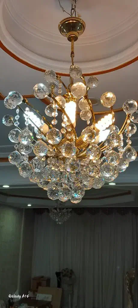 ۲ عدد لوستر کریستالی ۶ شعله|لوستر و چراغ آویز|فردیس, شهرک شهید حسینی|دیوار