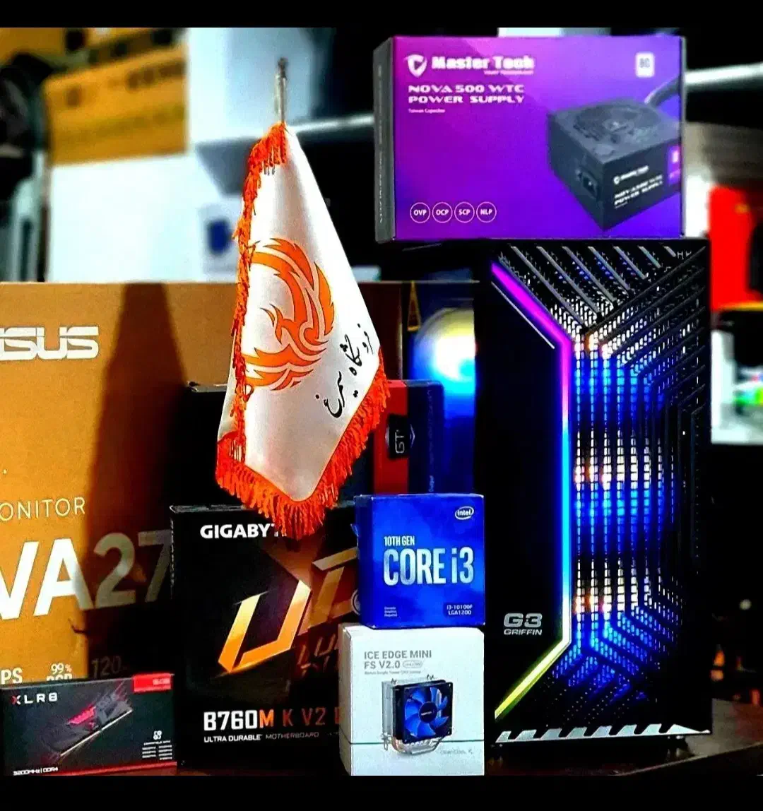 کیس نسل 14 مادربورد B760 رم 32 گرافیک 8 مانیتور 27|رایانه رومیزی|مشهد, جانباز|دیوار