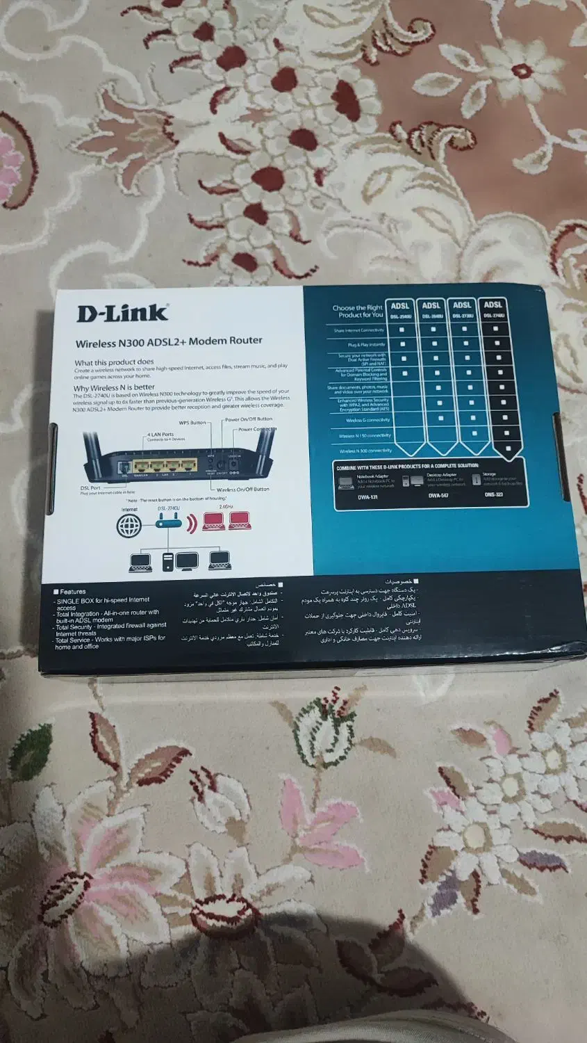 مودم دی لینک دو انتنِ ۴ پورته|مودم و تجهیزات شبکه|بندر امام خمینی, |دیوار