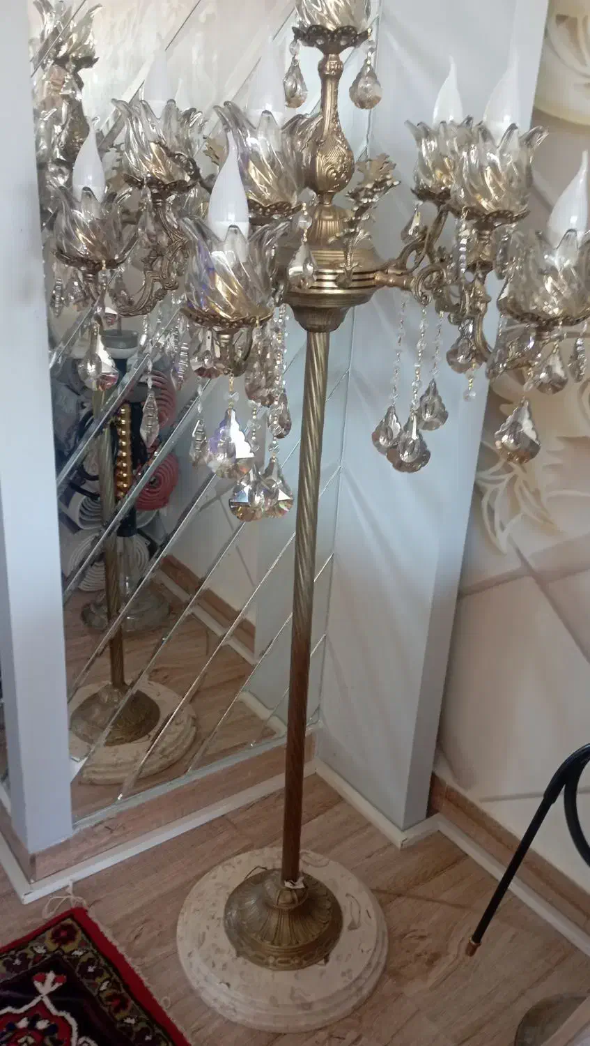 لوستر کنارسالن ۵شاخه . ۱۲شعله|لوستر و چراغ آویز|اهر, |دیوار