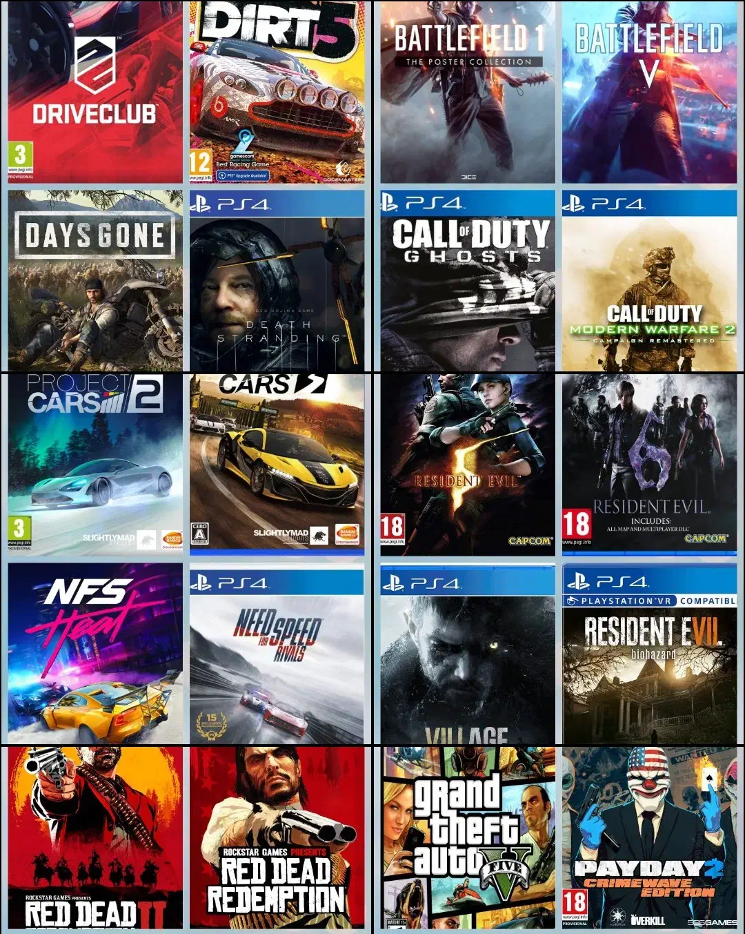 انواع بازی کپی خور ps4 و ps5 و ps3|کنسول، بازی ویدئویی و آنلاین|سرپل ذهاب, |دیوار