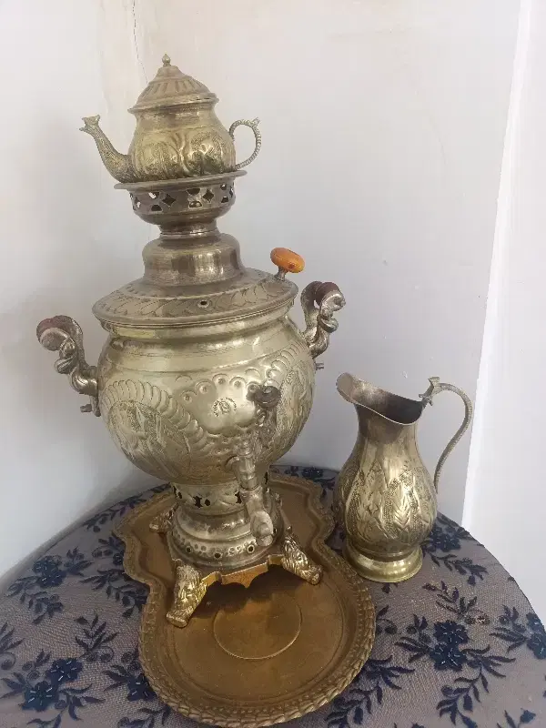سماور مسی|سماور، چای‌ساز، قهوه‌ساز|نمین, |دیوار