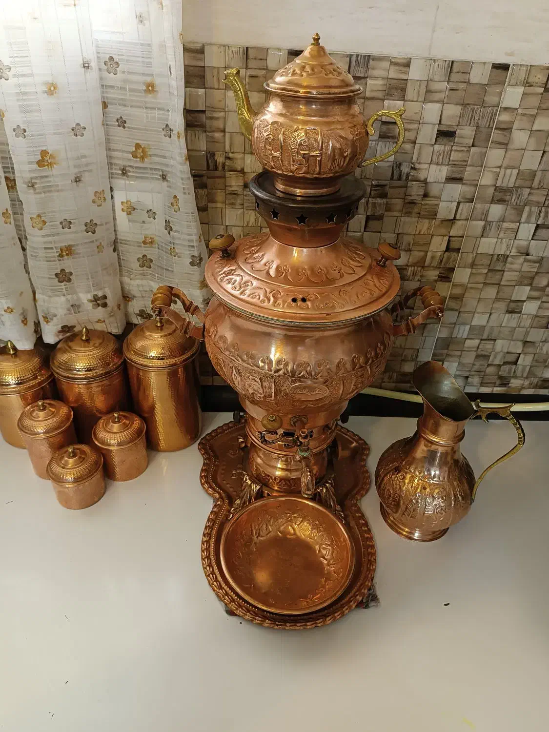 سرویس ظروف مسی و تزئینی صنایع دستی اصفهان|صنایع دستی و سایر لوازم تزئینی|شاهین‌شهر, شهرک هشت بهشت|دیوار