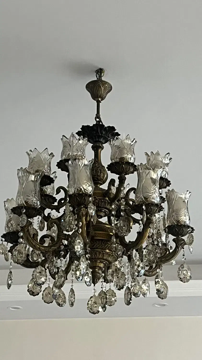 لوستر برنز ۱۶ شاخه|لوستر و چراغ آویز|تهران, شارق|دیوار