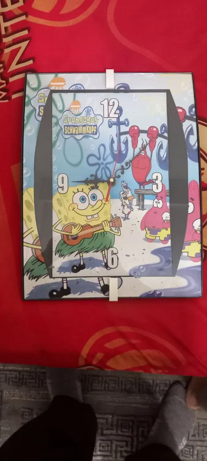 ساعت دیواری بابا اسفنجی|ساعت دیواری و تزئینی|قدس, شهرقدس|دیوار