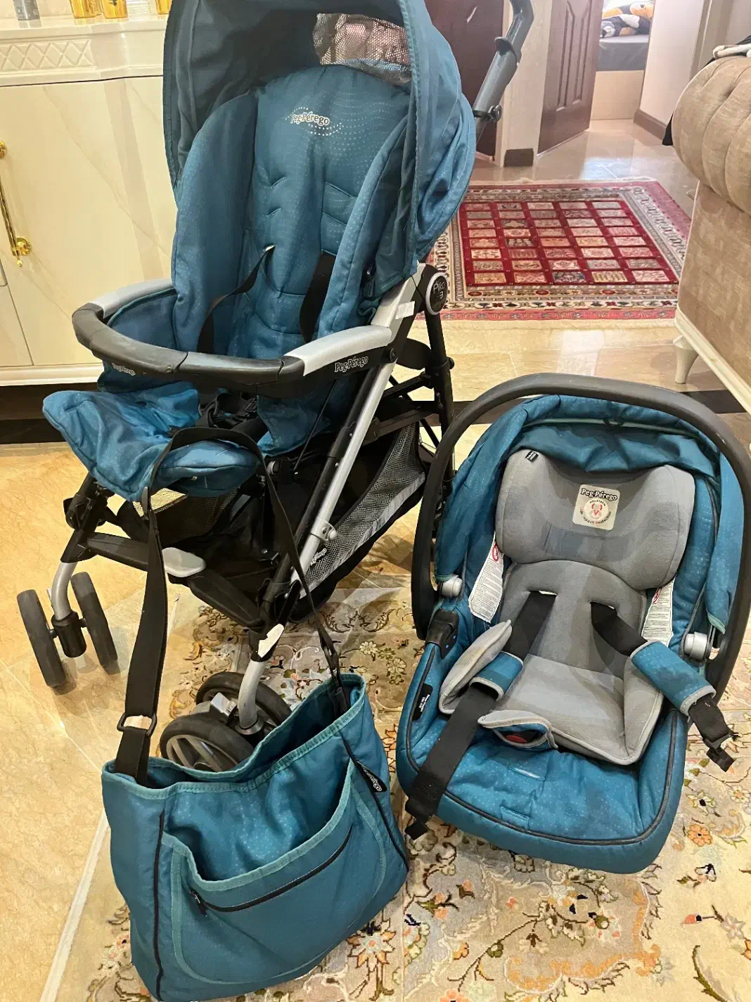 ست کالسکه کریر و ساک نوزاد پگ پرگو ایتالیایی|کالسکه و لوازم جانبی|تهران, سازمان آب|دیوار