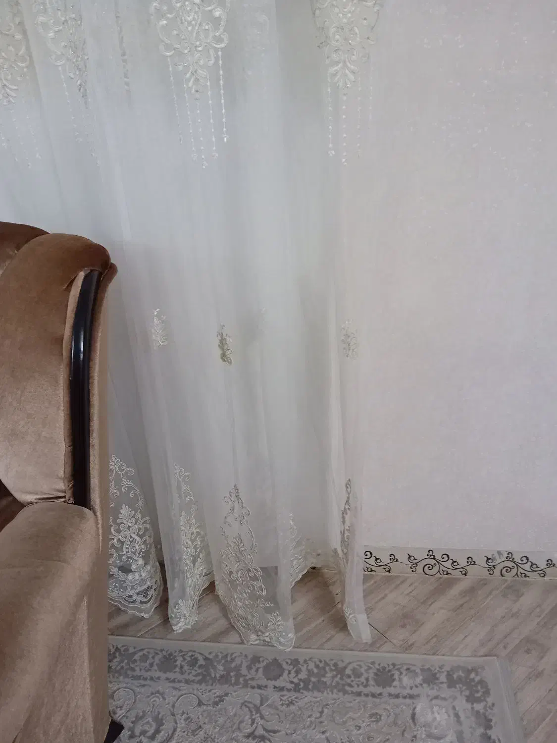 پرده حریر نو سالم|پرده، رانر، رومیزی|معصومیه, |دیوار