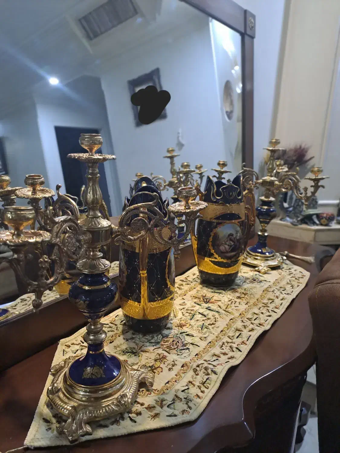 دوعددشعمدان برنز رنگ سرمه ای|صنایع دستی و سایر لوازم تزئینی|تهران, تهرانپارس غربی|دیوار