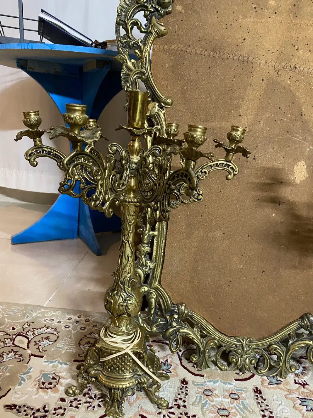 اینه شمعدان برنجی|آینه|گرگان, |دیوار