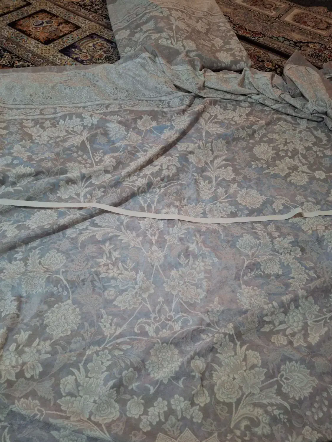 دوعدد روفرشی 9 متری کشدار رنگ توسی ابریشم|روفرشی|گرمدره, |دیوار