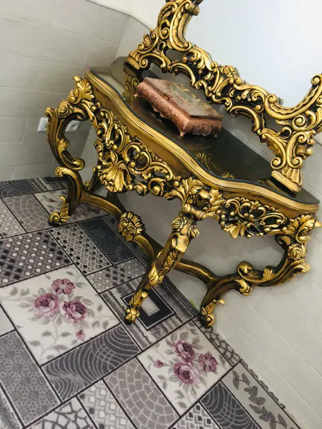 اینه کنسول ورق طلا (اصل)|بوفه، ویترین، کنسول|کاشان, بهشتی|دیوار