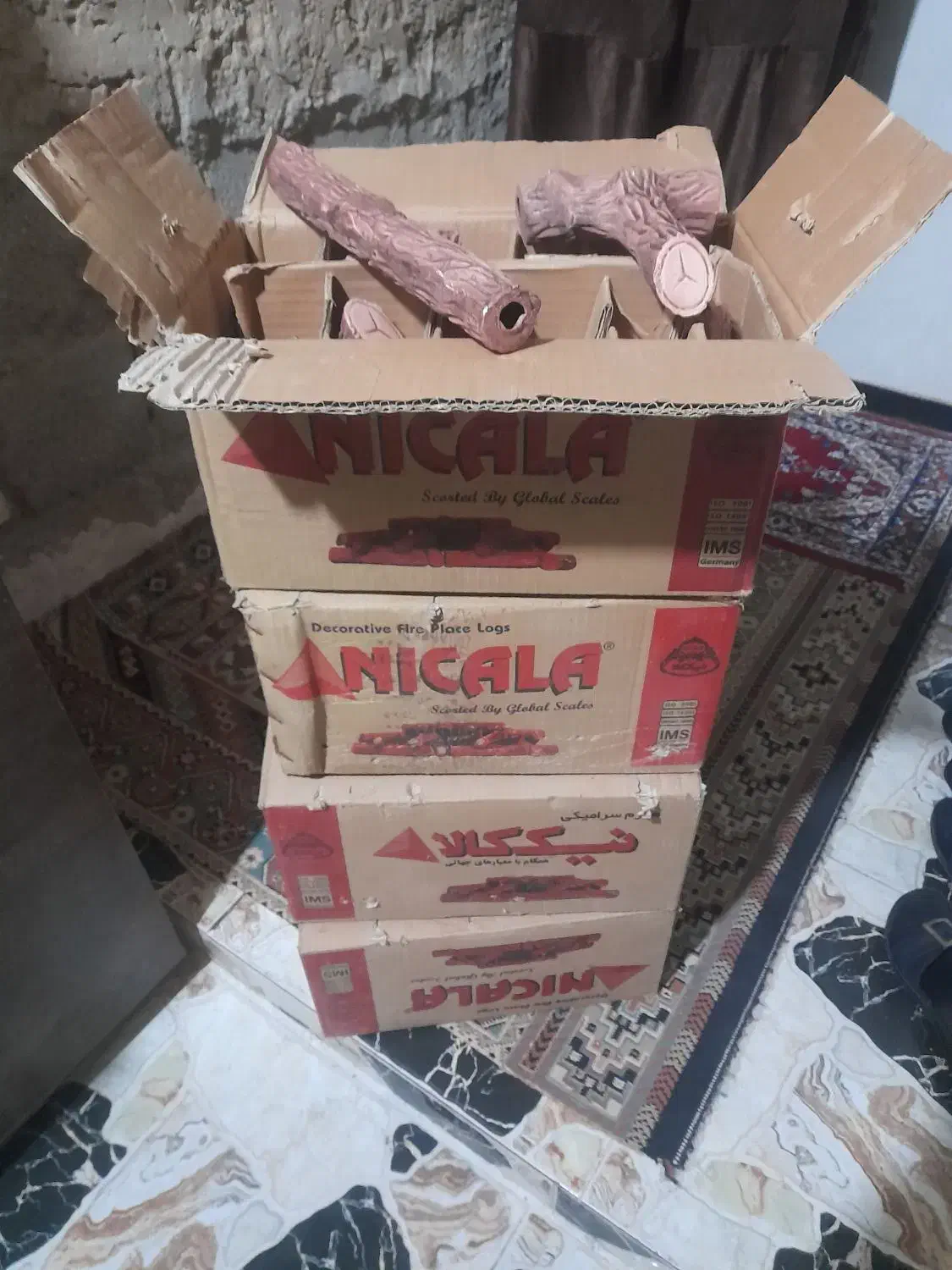 ۴ کارتن هیزم بخاری شومینه نیک کالا|بخاری، هیتر، شومینه|بندر ماهشهر, |دیوار