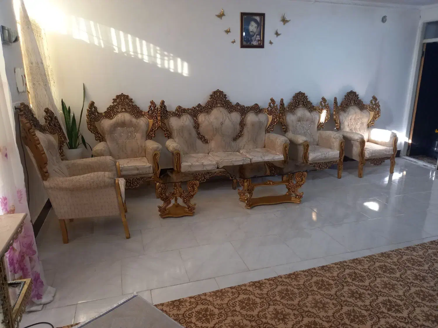 مبل سلطنتی ۷نفره  طلایی درجه یک|مبلمان خانگی و میز عسلی|ازنا, |دیوار