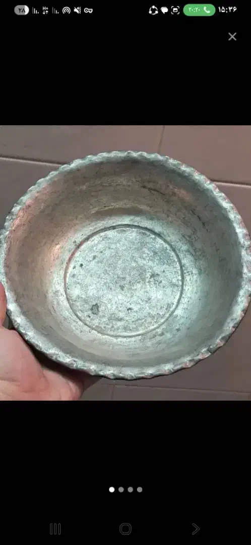 تاس حمام مسی قاجاری قدیمی در دو سایز|کلکسیون اشیاء عتیقه|ری, دیلمان|دیوار