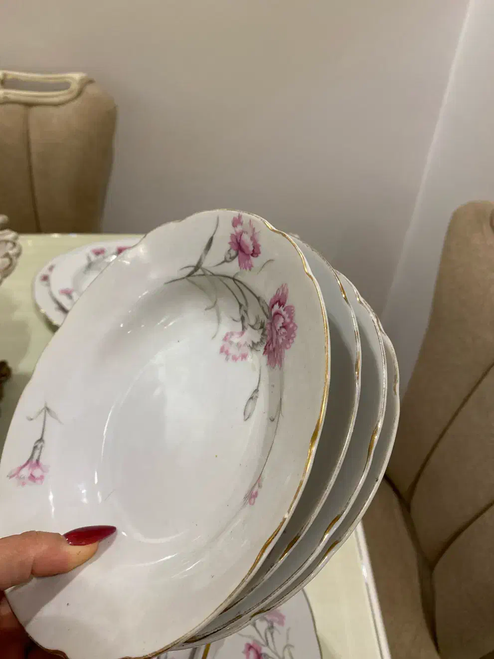 ظروف چینی گل میخکی|ظروف سرو و پذیرایی|مشهد, هنرستان|دیوار