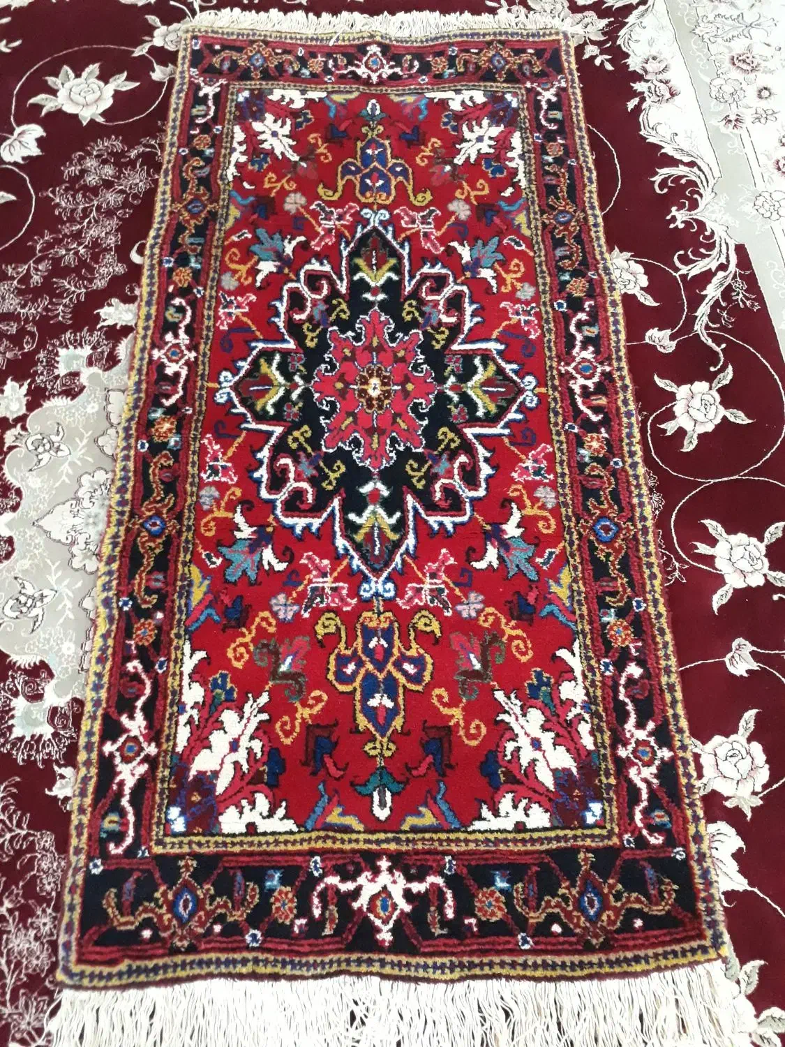 فرش دستباف کناره 2متر در 1ونیم|فرش|هریس, |دیوار