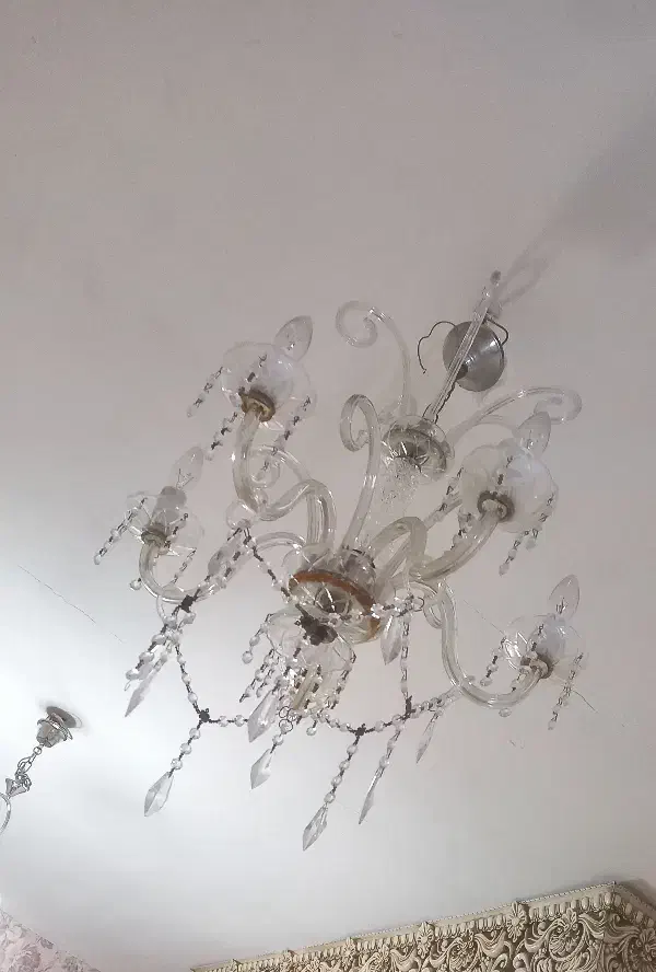 لوستر پنج شاخه کریستال|لوستر و چراغ آویز|تبریز, |دیوار