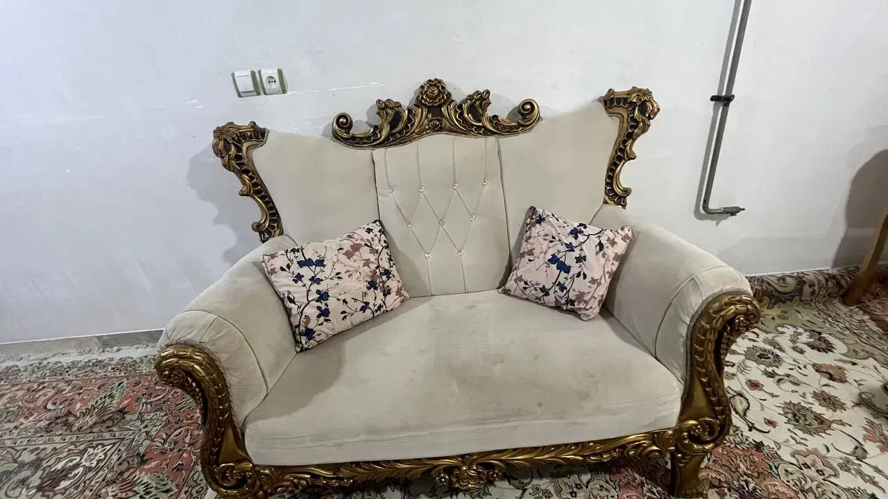 مبل استیل کرم رنگ|مبلمان خانگی و میز عسلی|گنبد کاووس, |دیوار