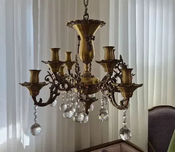 لوستر برنز ۴ شاخه|لوستر و چراغ آویز|قم, انسجام|دیوار