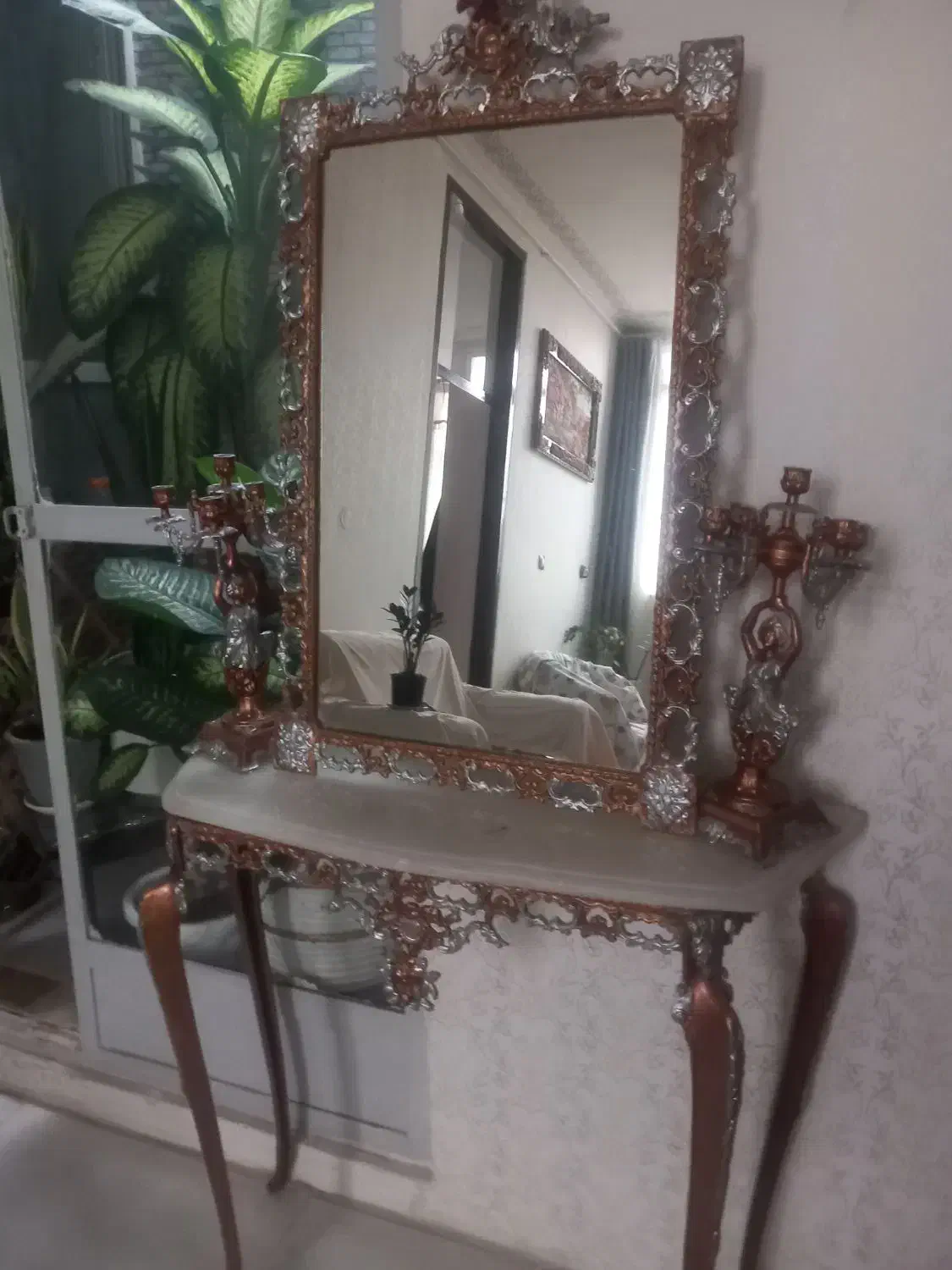 آیینه و شمعدان آنتیک|مبلمان خانگی و میز عسلی|سنندج, |دیوار