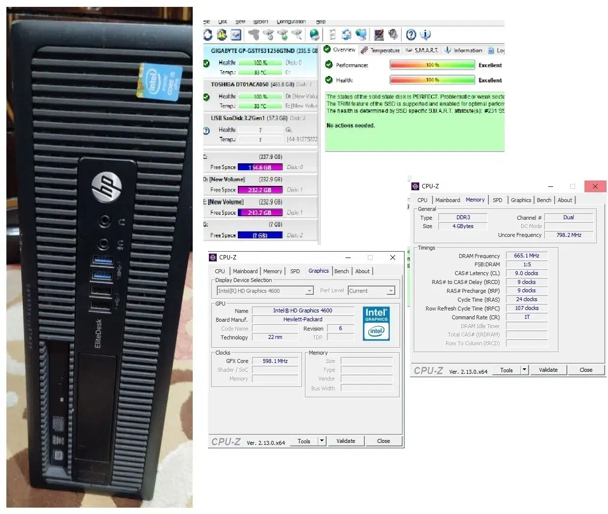 کیسHP با 240گیگ SSD+هارد 1 ترابایت|رایانه رومیزی|قم, انسجام|دیوار